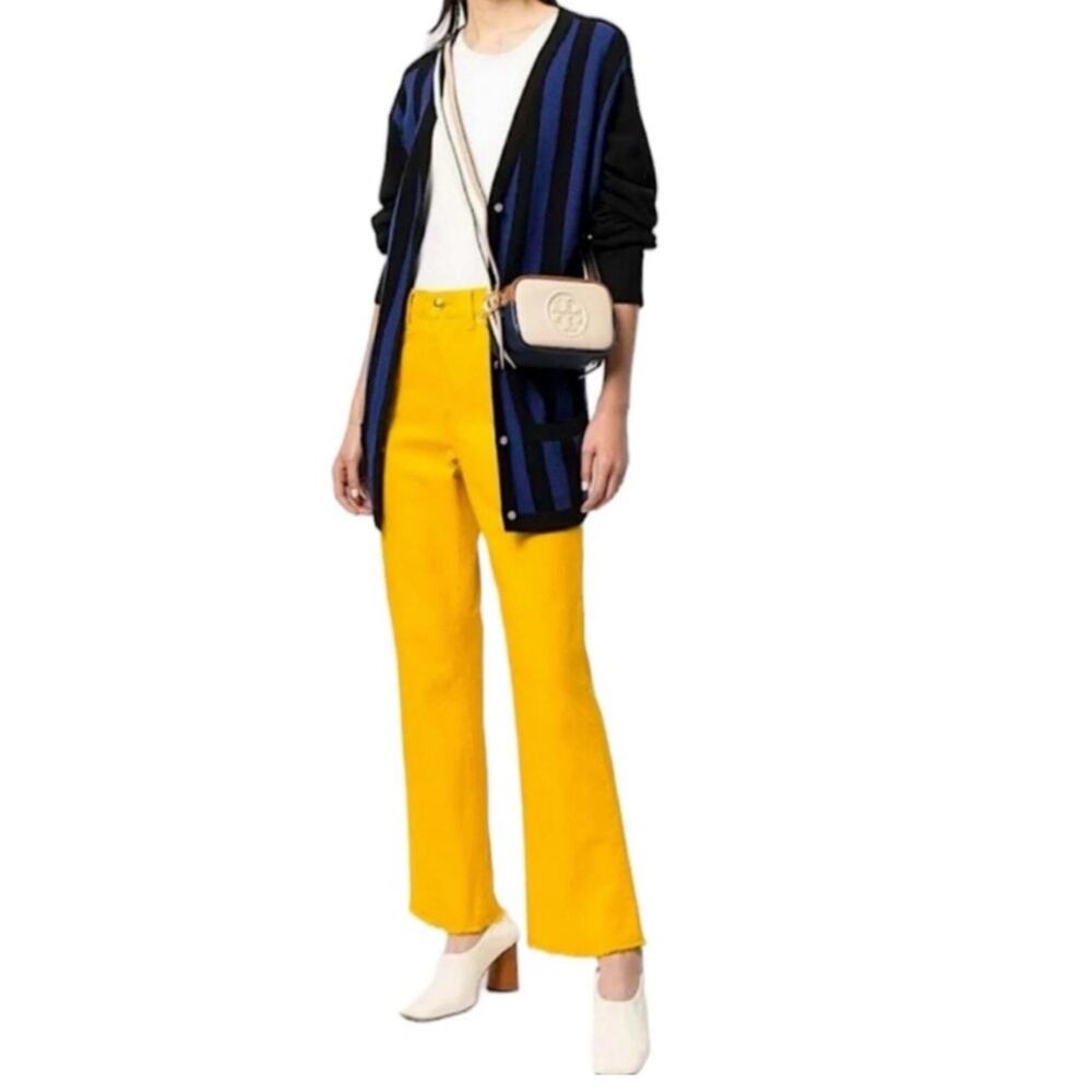 Tory Burch Jeans Boot-Cut Denim Pants Gold Crest Size 25 Preppy Designer chic - Picture 1 of 12